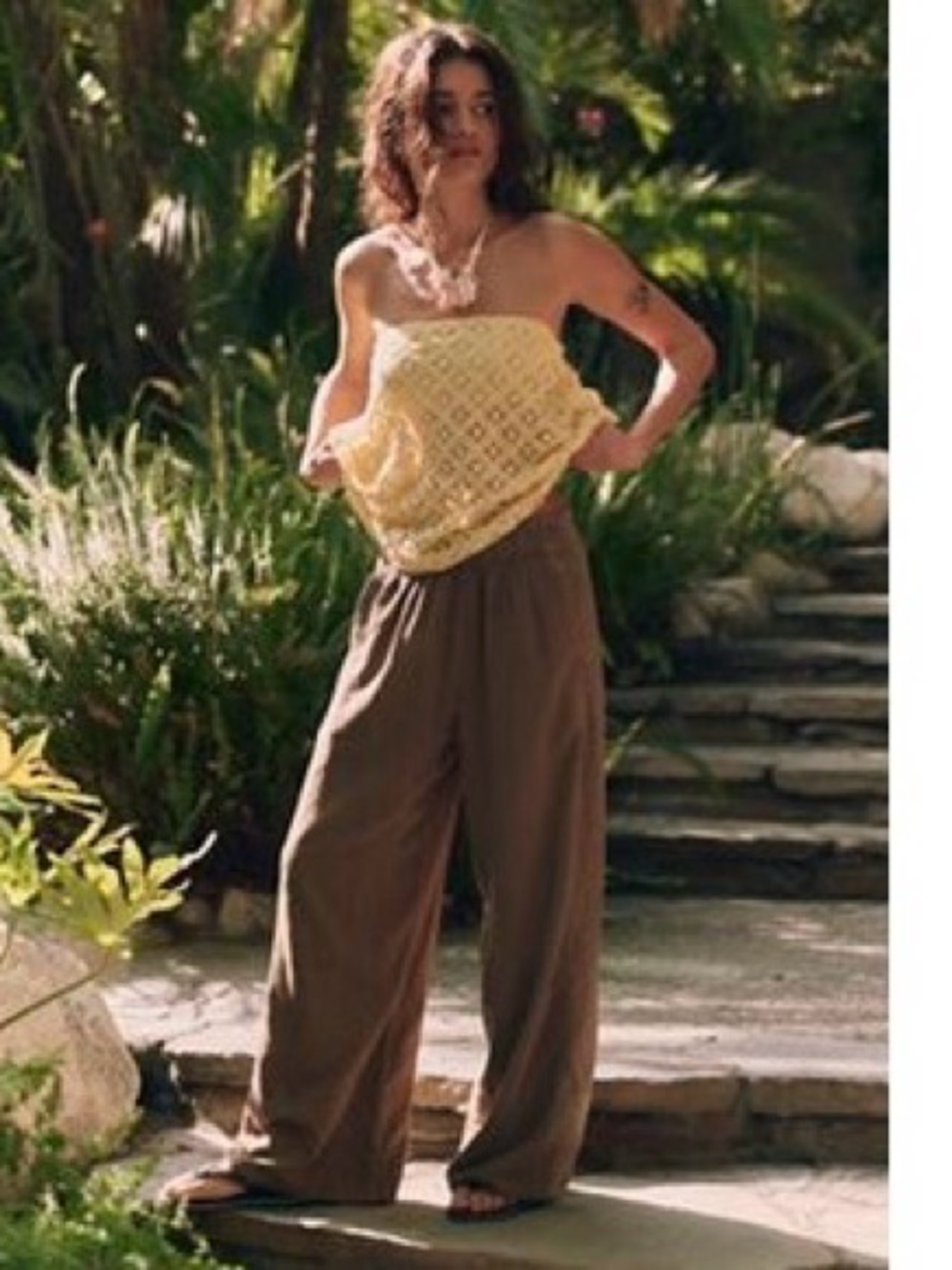 FREE PEOPLE Days End Linen Pants L